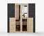 2 Meter breiter Drehtürenschrank / Kleiderschrank | Artisan / Kiefer | Apuseni 01 | 208 x 200 x 65 cm | 4 Türen | 14 Fächer | Holzoptik | viel Stauraum