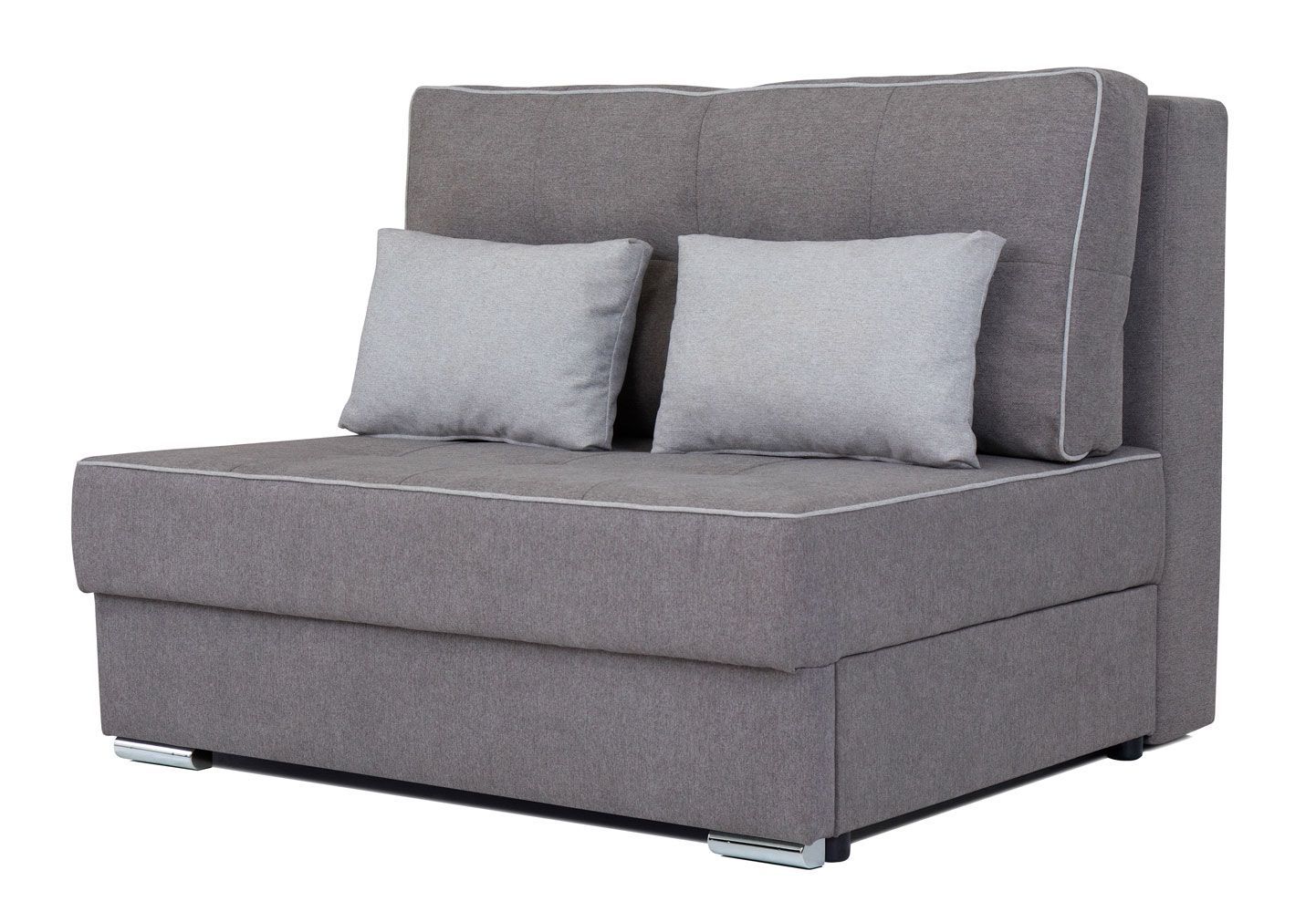 2er Sofa ausziehbar Luanda 77 in Grau, 96 x 130 x 116 cm, mit Bonellfederung, Stauraum und Bettfunktion, 2-Sitzer-Sofa, Doppelsofa