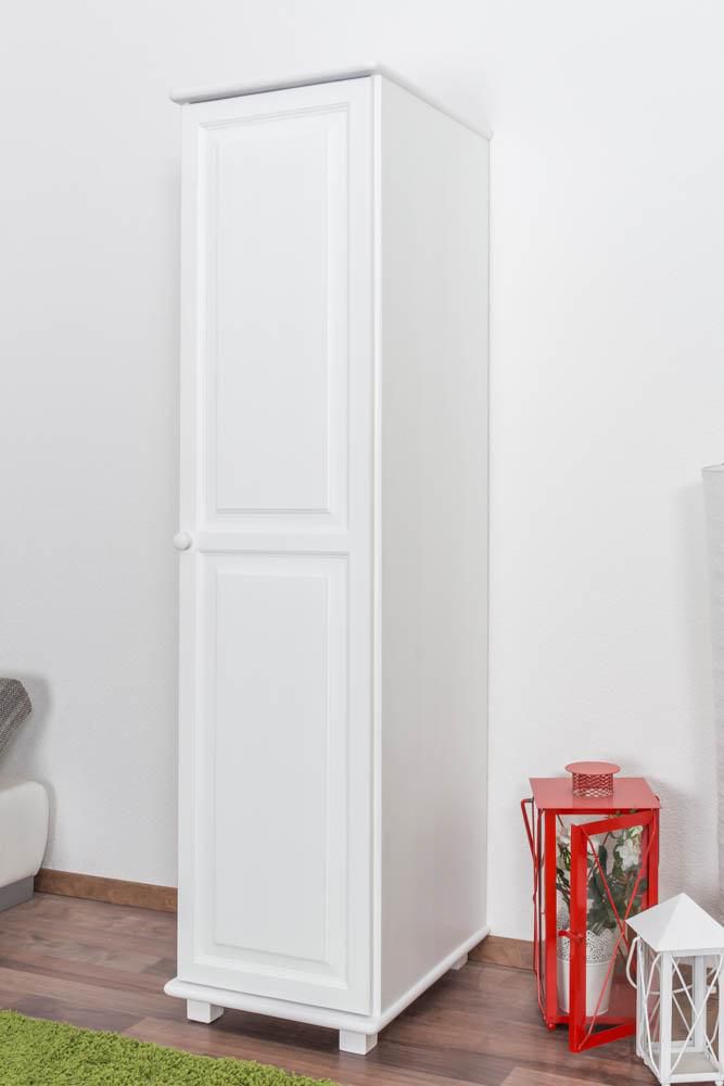 schmaler Schrank, Farbe: Weiß 190x47x60 cm, Türen Anzahl 1, Höhe (cm) 190, Länge/Tiefe (cm) 47, Breite (cm) 60, Massivholz, Material Kiefer massiv, schmaler Schrank, Farbe: Weiß 190x47x60 cm