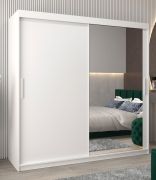 Schiebetürenschrank / Kleiderschrank Bisaurin 5C mit Spiegel, Farbe: Weiß matt - Abmessungen: 200 x 200 x 62 cm ( H x B x T)