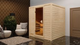 Sauna "Jonna" SET mit bronzierter Tür & Ofen 9 kW Silber - 196 x 196 x 200 cm (B x T x H)