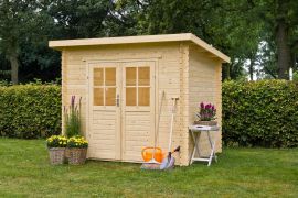Steiner Shopping Gartenhaus Riccardia 02, Naturbelassen - 18 mm Blockbohlenhaus, Grundfläche: 5,29 m², Pultdach