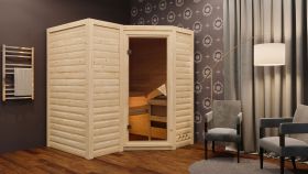 Sauna "Tjara 1" SET mit Ofen 9 kW Edelstahl. - 193 x 184 x 209 cm (B x T x H)