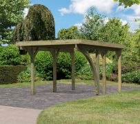 Einzelcarport Classic 1 mit Stahl-Dach Variante B SET inkl. einem Einfahrtsbogen; Grundfläche: 8,8 m²