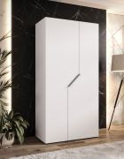 Kleiderschrank / Drehtürenschrank | Farbe: Weiß | 1 Meter breit | 1 Fach | 1 Kleiderstange | Griffe: Kaschmir | Maße: 100 x 52 x 202 cm | Soft-Close-Funktion | ABS