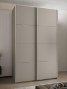 Kleiderschrank / Schiebetürenschrank | 2 Kleiderstangen | 6 Fächer | 245,5 x 150 x 64 cm | 6 Einlegeböden | 2 Schiebetüren | Farbe: Kaschmir | Soft-Close