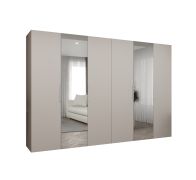 Kleiderschrank mit zwei Spiegeltüren Korab 109, Farbe: Kaschmir, Soft-Close-Funktion, vier Kleiderstangen, 3 Meter breit, Griffe: Kaschmir, Drehtürenschrank