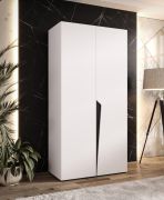 Kleiderschrank | 1 Fach | Farbe: Weiß | 1 Kleiderstange | Soft-Close-Funktion | 1 Meter breit | Griffe: Schwarz | ABS-Kanten | Maße: 100 x 52 x 202 cm