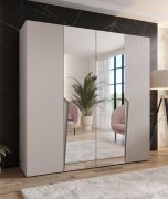 Drehtürenschrank | 2 Spiegeltüren | Farbe: Kaschmir | 2 Fächer | Soft-Close | 2 Kleiderstangen | Griffe: Kaschmir | Maße: 200 x 52 x 202 cm | Kleiderschrank | ABS-Kanten