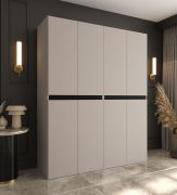 Drehtürenschrank | Kaschmir | 8 Drehtüren | 6 Fächer | 2 Kleiderstangen | Kleiderschrank | 180 x 52 x 203 cm | hochwertig Verarbeitet | Soft-Close Funktion