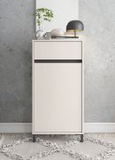 Kommode | 1 Schublade | Farbe: Kaschmir | 1 Drehtür | ABS-Kanten | 2 Fächer | Maße: 54,5 x 40 x 109,5 cm | Beine: Schwarz | für den Eingangsbereich