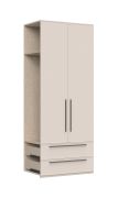 Anbaumodul für Kleiderschrank / Drehtürenschrank Neiafu, Farbe: Kaschmir, Maße: 224 x 90 x 56