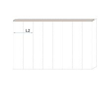 Oberer LED-Rahmen für Drehtürenschrank / Kleiderschrank Neiafu und Anbaumodule, Farbe: Kaschmir, Breite: 92 cm