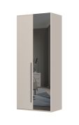 Kleiderschrank mit einer Spiegeltür Neiafu 03, verstellbare Füße, Soft-Close-Funktion, Farbe: Kaschmir, Maße: 224 x 92 x 56 cm, drei Einlegeböden