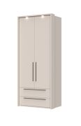 Kleiderschrank mit zwei Schubladen Neiafu 59, Farbe: Kaschmir, zwei Türen, Soft-Close-Funktion, Maße: 226 x 97 x 60 cm, verstellbare Füße, für Schlafzimmer