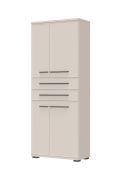 Kleiderschrank mit zwei Schubladen Neiafu 105, Farbe: Kaschmir, vier Türen, vier Holzeinlegeböden, Maße: 194 x 76 x 36 cm, verstellbare Füße