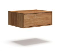 Hängende Nachtkommode | Massivholz | Eichenholz geölt | Push-to-open Funktion | 1 Schublade | 50 x 39 x 19 cm | Soft-Close Funktion
