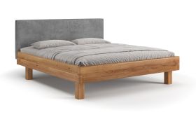 Einzelbett / Gästebett | Massivholz | Eichenholz geölt | bequeme Rückenlehne | 200 x 200 cm | Minimalistisch | hochwertige natürliche Materialien