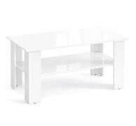 Couchtisch Polon 2 | Farbe: Nimfea alba Hochglanz | robust & pflegeleicht | 90 x 50 x 50 cm | große zusätzliche Ablage | Sofatisch | UV-Lackiert