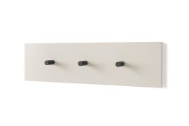 Schlichte Kleiderhakenleiste Boquilla 08, stabil und einfache Montage, Farbe: Kaschmir, 3 Haken, Maße: 19 x 70 cm, für die Garderobe