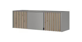 Aufsatz für Kleiderschrank Leeds 21 & 22, Farbe: Grau - Abmessungen: 50 x 155 x 51 cm (H x B x T)