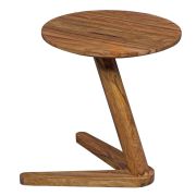 Einzigartiger Beistelltisch aus Sheesham Massivholz, Farbe: Sheesham - Abmessungen: 50 x 45 x 45 cm (H x B x T), mit eleganten Tischbeinen in V-Form