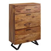 Kommode / Sideboard aus Sheesham Massivholz, Farbe: Sheesham - Abmessungen: 120 x 80 x 41,5 cm (H x B x T)
