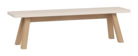 Sitzbank | Farbe: Beige / Eiche | 170 cm breit | Esszimmer Bank | Maße: 170 x 36 x 46 cm | schlichte Form und warme Farben | für mehrere Personen