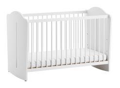 Babyzimmer Gitterbett / Kinderbett | Farbe: Weiß | Liegefläche: 60 x 120 cm | ABS-Kantenschutz | inkl. Lattenrost | Kinderzimmer | klassisches Design