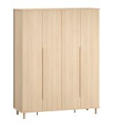 Kleiderschrank mit zwei Falttüren Aegir 01, Farbe: Eiche, neun Fächern, drei Schubladen, Maße: 238 x 188 x 60 cm, sehr stabil und robust, Soft-Close System