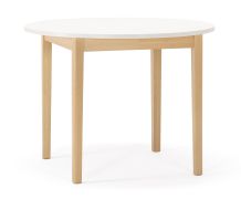 Esstisch ausziehbar | Farbe: Buche | Rund | ausziehbar bis 140 cm | Durchmesser: 100 cm | Holzrahmen | geeignet für kleine Küchen oder Esszimmer