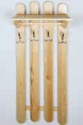 Garderobe Kiefer massiv Vollholz natur Junco 345 - Abmessungen: 125 x 50 x 33 cm  (H x B x T)