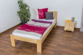 Einzelbett / Gästebett Kiefer massiv Vollholz natur 76, inkl. Lattenrost - Abmessung 90 x 200 cm