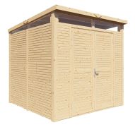 Modernes Gartenhaus Büren 01 inkl. Fußboden, Naturbelassen - 19 mm Elementgartenhaus, Grundfläche: 5,29 m², Flachdach
