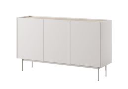 Kommode Cascob 02 mit Soft Close System und 6 Fächern, Kaschmir / Eiche, 83 x 144 x 37 cm, schlichtes griffloses Design, viel Stauraum