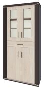 Vitrine Aitape 31, Farbe: Sonoma Eiche dunkel / Sonoma Eiche hell - Abmessungen: 188 x 90 x 40 cm (H x B x T)