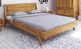 Einzelbett / Gästebett Otago 02 Wildeiche massiv geölt - Liegefläche: 90 x 200 cm (B x L)