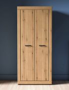 Kleiderschrank / Drehtürenschrank Athens 01 | Maße: 87 x 53 x 195 cm | Farbe: Eiche Evoke | 2 Türen | 1 Kleiderstange | Griffe: Kunststoff | Soft-Close