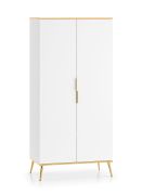 Kleiderschrank mit einer Kleiderstange und zwei Fächer Breckenridge 01, Farbe: Weiß, ABS-Kantenschutz, Maße: 195 x 92 x 53 cm, mit zwei Türen, Soft-Close-System