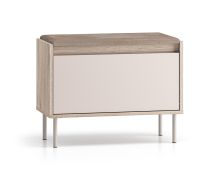 Schuhschrank | Soft-Close-Funktion | 1 Kipptür | Farbe: Eiche Cremona / Kaschmir | inkl. Samtpolster | 3 Fächer | Sitzbank | ABS-Kanten | für den Vorraum