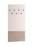 Garderobe | schmal | Farbe: Kaschmir / Braun | 7 Haken | Maße: 90 x 34 x 55 cm | inkl. Samtpolster | Haken: Schwarz | ABS-Kantenschutz | für den Vorraum