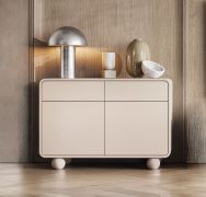 Kommode Denali 04 | Farbe: Kaschmir | Maße: 108 x 39 x 75 | 4 Fächer | 2 Schubladen | 2 Türen | ABS-Schutzkanten | Push-to-open