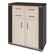 Kommode Aitape 47, Farbe: Sonoma Eiche dunkel / Sonoma Eiche hell - Abmessungen: 105 x 90 x 40 cm (H x B x T)