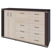 Kommode Aitape 48, Farbe: Sonoma Eiche dunkel / Sonoma Eiche hell - Abmessungen: 105 x 170 x 40 cm (H x B x T)