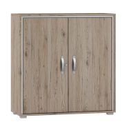 Kommode Cianjur 07, Farbe: Eiche / Weiß - Abmessungen: 108 x 105 x 40 cm (H x B x T)