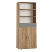 Schrank Ciomas 25, Farbe: Sonoma Eiche / Grau - Abmessungen: 190 x 74 x 40 cm (H x B x T)