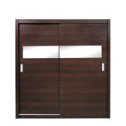 Schiebetürenschrank / Kleiderschrank Sepatan 06, Farbe: Wenge - Abmessungen: 210 x 170 x 60 cm (H x B x T)