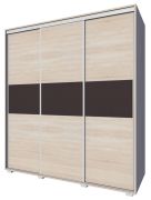 Schiebetürenschrank / Kleiderschrank Rabaul 40, Farbe: Sonoma Eiche hell / Sonoma Eiche dunkel - Abmessungen: 210 x 180 x 60 cm (H x B x T)