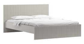 Modernes Doppelbett inkl. Lattenrost, Liegefläche 160 x 200 cm, Gästebett in Kaschmir, Rillenmuster an Kopf- und Fußteil, hochwertig verarbeitet