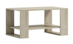 Couchtisch in Eiche Sonoma, mit 1 Ablagefach und breiten Beinen, 50 x 100 x 60 cm, stabil und langlebig, modernes Design, Sofatisch